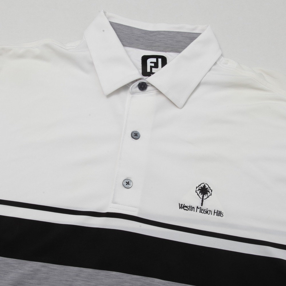 FootJoy FJ Men's XL Golf Polo Shirt Westin Mission Hills White Black Gray